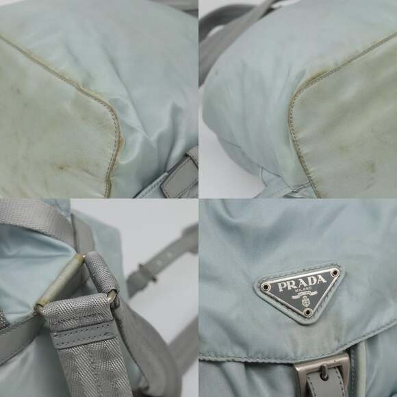 PRADA Backpack Nylon Light Blue Silver - Picture 11 of 13